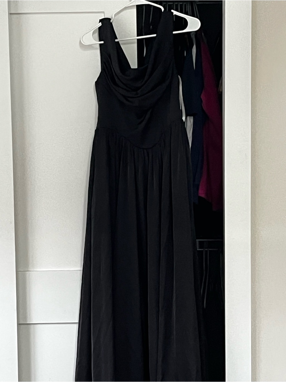 Azazie Black Cowl Neck Maxi Dress